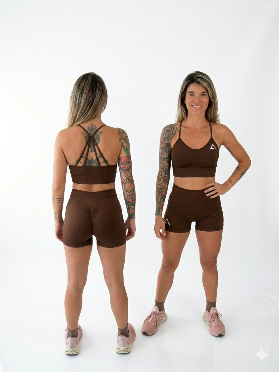 Premium Women's Athletic Set | High-Compression, Squat-Proof Top + Shorts for Maximum Comfort